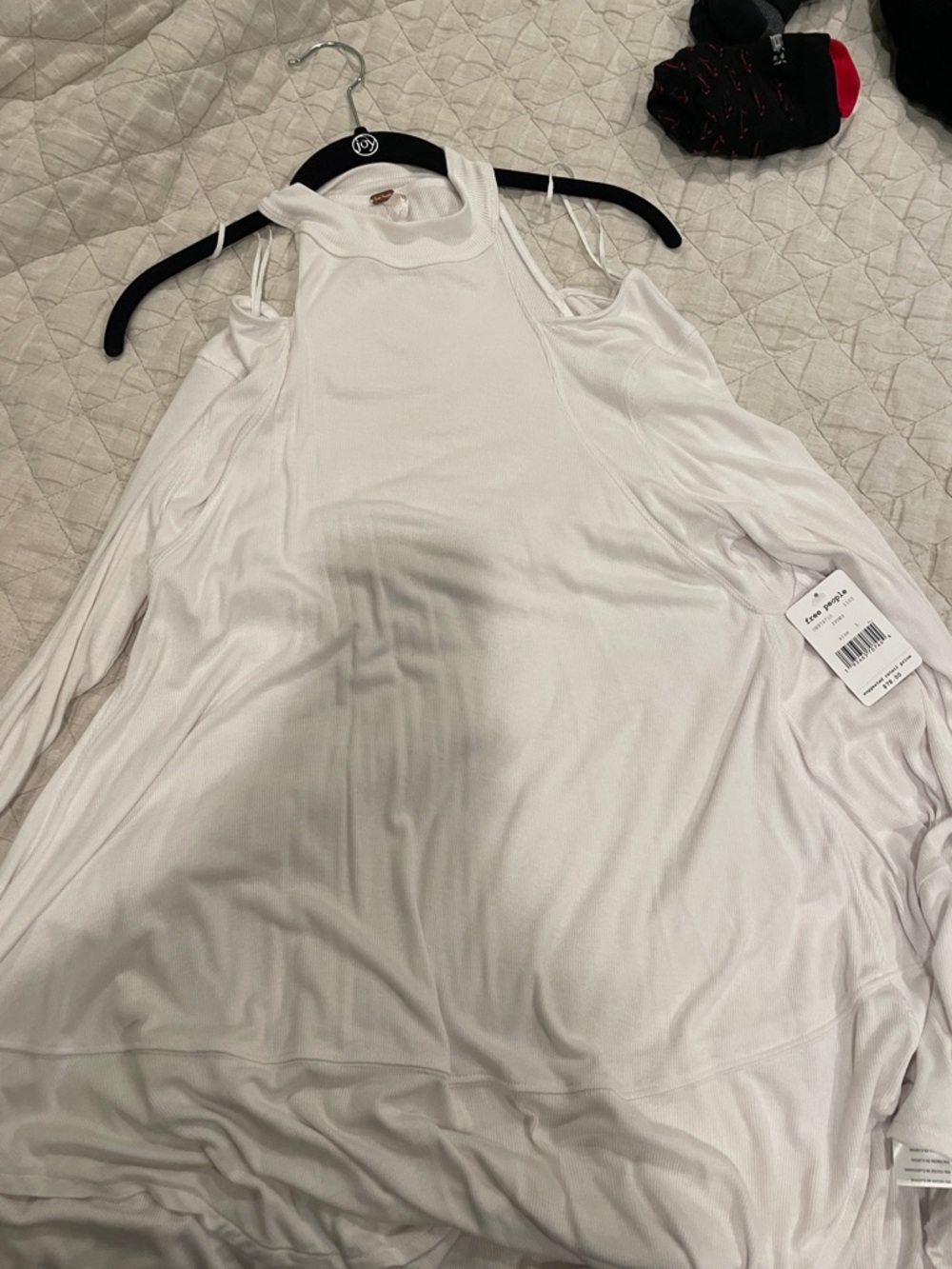 Free people white swing cold shoulder top
